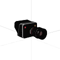 Vintage Professional Camera With Large Lens Black Silver Body And Classic Design