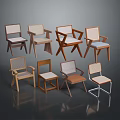 Various Modern Chair Designs With Wooden Frames And Woven Seats Collection