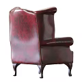 Elegant Leather Accent Chair With Tufted Backrest And Classic Armrests Design