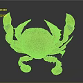 Vibrant Aquatic Crab with Yellow Red Claws and Spotted Body Features