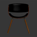 Modern Leisure Chair With Wooden Frame Black Cushioned Seat And Backrest Design