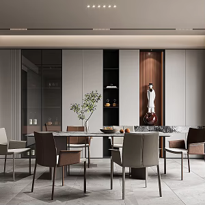 Italian Light Luxury Restaurant 3d model