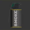 Smoke Grenade Weapon With Gray Yellow Green Body And Pull Ring Design