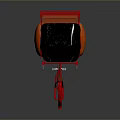 Vintage Red Tricycle With Black Canopy Classic Retro Design Features