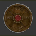 Rusty Round Weapon Featuring Red Top Cap STAR DANGER CARBELL Lettering 3d model