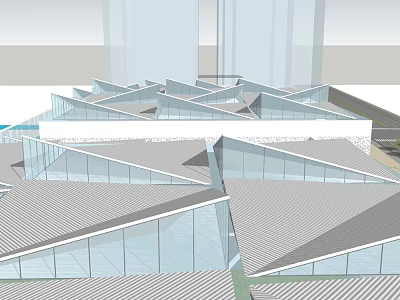 Modern Exhibition Hall Architecture Exhibition Hall Landscape 3d model