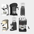 Modern Coffee Machines In Diverse Styles As Essential Daily Kitchen Appliances