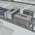 Modern Industrial Workshop In Technology Park With Glass Facade And Green Landscape