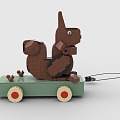 LEGO toy blocks squirrel pull cart animal 3d model