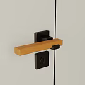 Wooden And Black Metal Door Handle With Modern Minimalist Design For Interior Doors