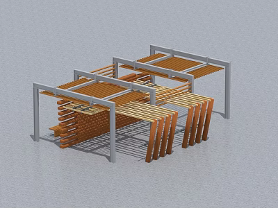 Modern Swing Door Design With Wooden Panels And Metal Frame Structure 3d model