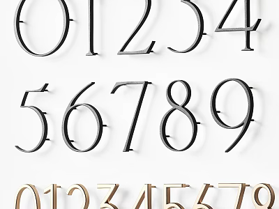 Modern Numeric Wall Decor with Stylish Metal Numbers for Home Interior Decoration 3d model