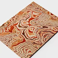 Square Carpet With Abstract Wavy Pattern In Orange Brown And Beige Tones 3d model