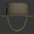 Light Brown Outdoor Hat With Wide Brim Ventilation Holes Metal Buckles And Adjustable Strap