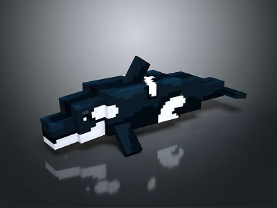 3D Pixel Art Orca Whale Aquatic Animal Design With Black White Color Details 3d model 3D Pixel Art Orca Whale Aquatic Animal Design With Black White Color Details 3d model