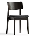 Modern Dining Chairs with Dark and Light Wooden Frames and Gray and Pink Cushions