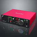 Focusrite Scarlett Solo Red Audio Interface With Headphone Output And Control Knobs