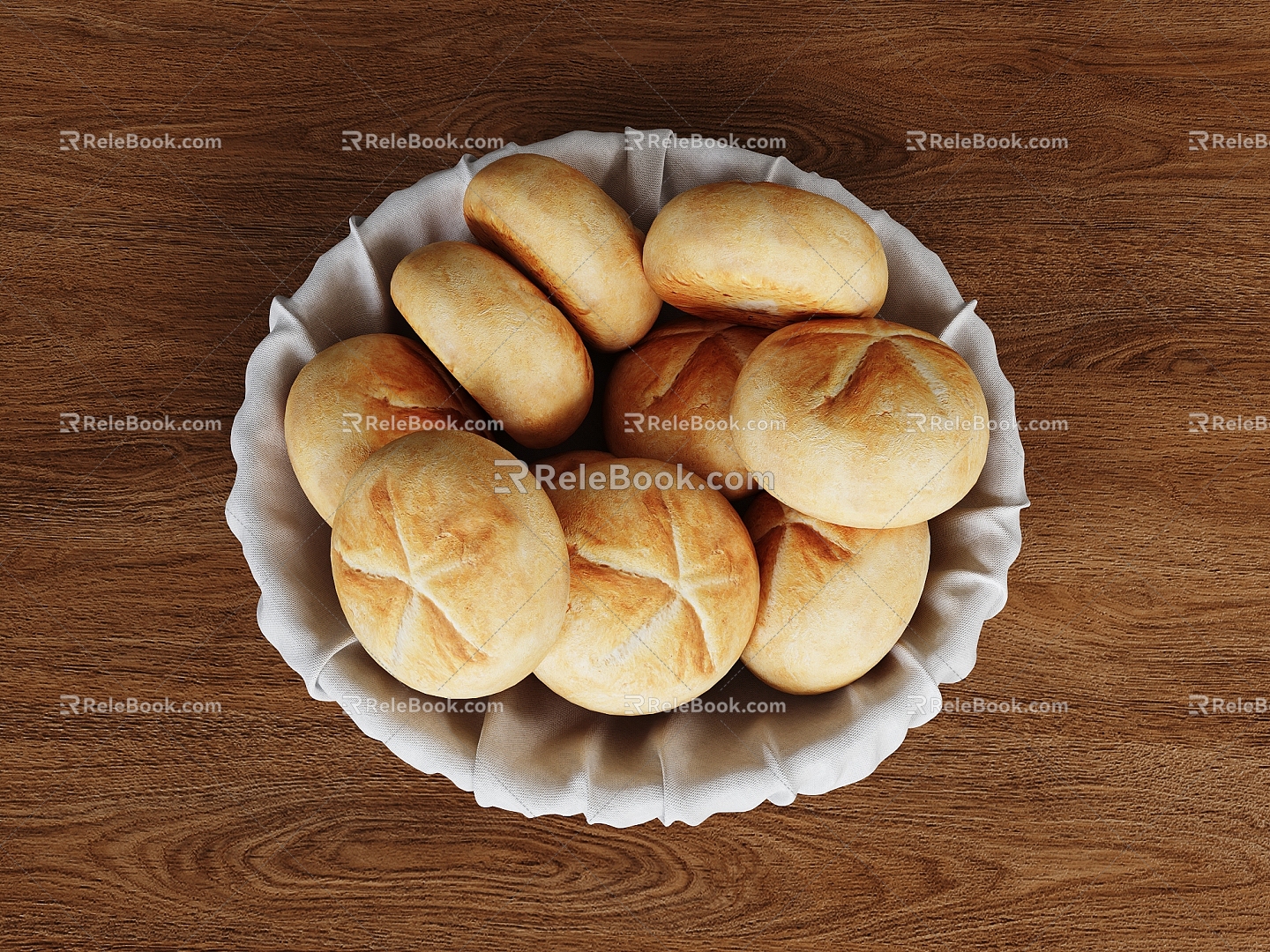 Bread Bread Combination Pastry 3d model