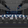Command Room of Modern Monitoring Room 3d model
