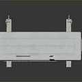 Modern White Air Conditioner Outdoor Unit With Grille Design And Support Legs