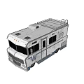 Silver Recreational Vehicle With Roof Rack Side Windows Vent And Exterior Design