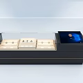Modern Jewelry Display Showcase With Glass Top Multiple Compartments And Digital Screen