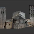 Cartoon Scene Medieval Style Building With Towers Domes And Arched Windows