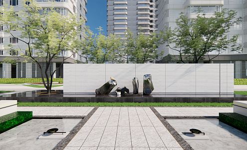 Modern landscape wall Zen landscape shadow wall 3d model