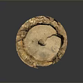 Natural Eroded Dry Brown Textured Circular Landform Landscape With Rough Ground Surface