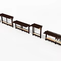 Traditional Chinese Wooden Pergola With Lattice Design And Benches For Garden Space