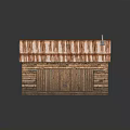 Rustic Wooden Barn Structure With Rusty Corrugated Metal Roof And Wooden Door