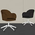 Modern office chair with pulley rotating computer chair 3d model