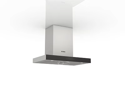 Modern Kitchen Range Hood Appliance With Stainless Steel And Black Panel Design 3d model