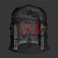 Modern Tactical Helmet With Red Goggles And Metallic Protective Shell Design 3d model