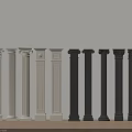 Various Design Decorative Columns in White and Black for Interior Decoration 3d model