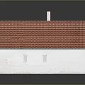 Residential House with Red Tiled Roof Yellow and Gray Exterior Walls and Chimney Design