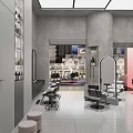 Modern Beauty Hair Salon Interior Design With Marble Floors Mirrors And Styling Chairs