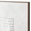 White Textured Abstract Artwork With Framed Canvas And Linear Patterns 3d model