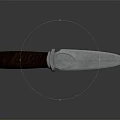 Sharp Metal Blade Weapon With Wooden Handle And Reflection On Surface 3d model