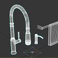 Modern Kitchen Faucet With Towel Rack Striped Towel And Small Auxiliary Faucet