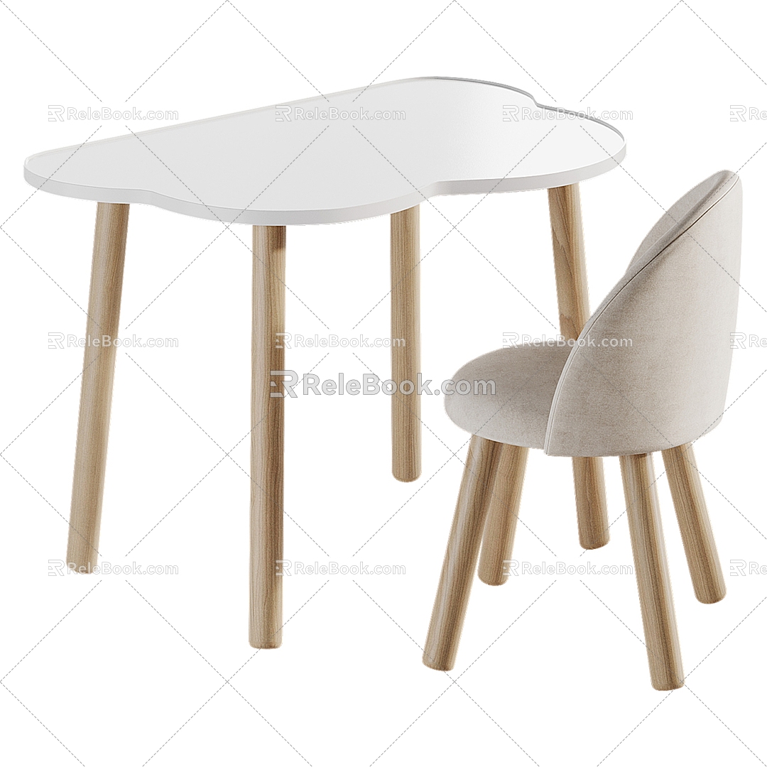 Ozon Solid Wood Fabric Children's Tables and Chairs model