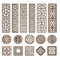 New Chinese Style Pattern Window Antique Window Carved 3d model