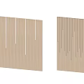 Modern Vertical Slat Wall With Built in Lighting Neutral Beige Interior Design 3d model