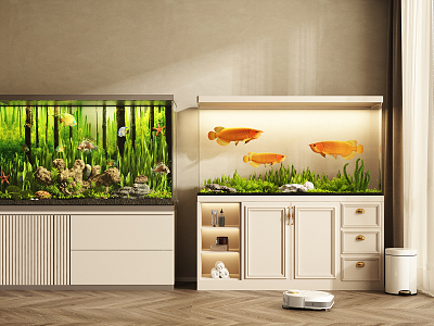 Modern Fish Tank Fish Tank Aquarium Combination 3d model