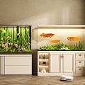 Modern Fish Tank Fish Tank Aquarium Combination 3d model