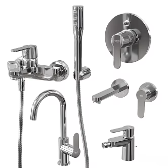 Modern bathroom faucet accessories 3d model