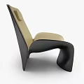 Modern Beige And Black Leather Leisure Chair With Matching Ottoman Design