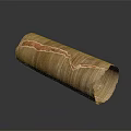 Weathered Wooden Log In Natural Scenery With Orange Crack And Textured Surface