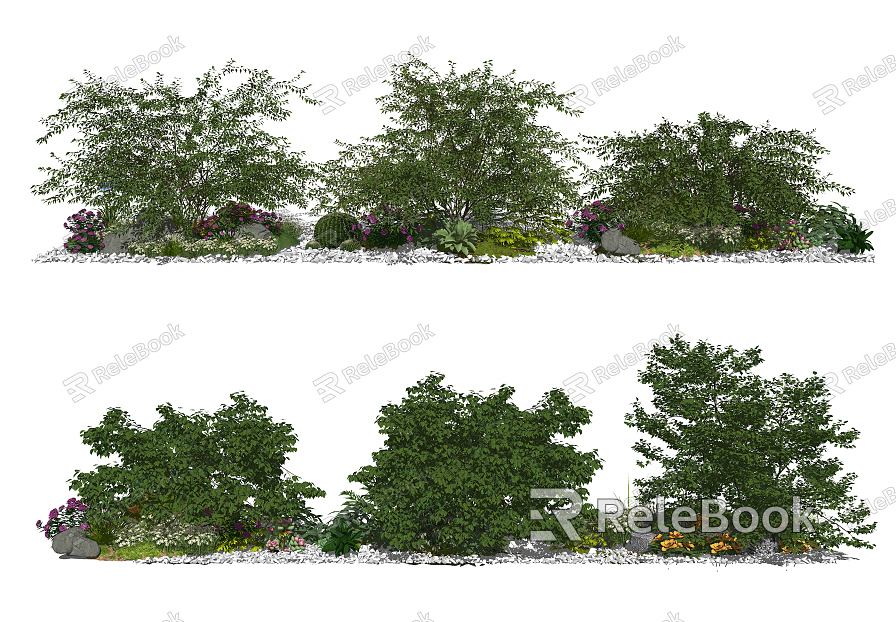 Modern Shrubs Dwarf Shrubs Flowers and Shrubs model