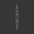 Detailed 3D Warship Model Design With Turret Deck And Mast Structure